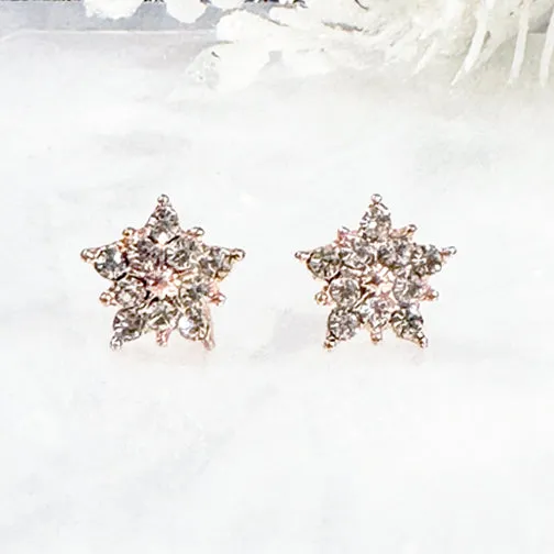 Shimmering Crystal Snowflake Earrings (GOLD, ROSE GOLD OR SILVER)