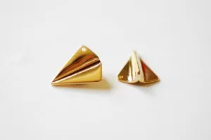 Shiny Vermeil Gold Paper Airplane Charm- 18k gold plated over Sterling Silver Airplane Pendant, Airplane Charm, Airplane Pendant, Aviation