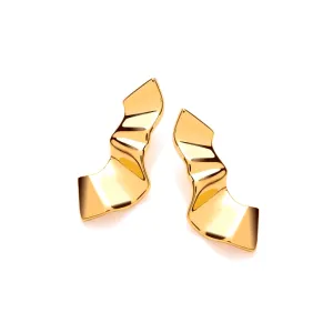 Silver & Gold Shimmering Fold Earrings