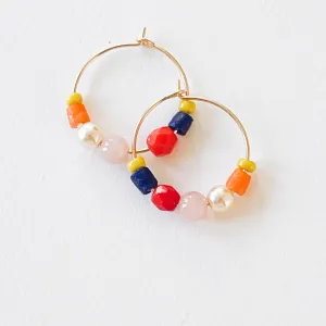 Small colorful gold filled hoops