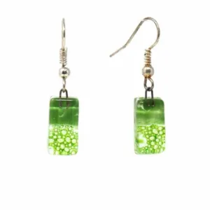 Small Rectangular Glass Earrings