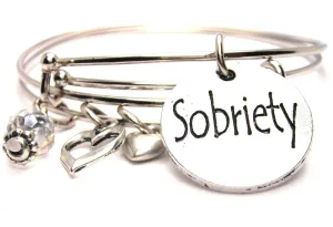 Sobriety Expandable Bangle Bracelet Set