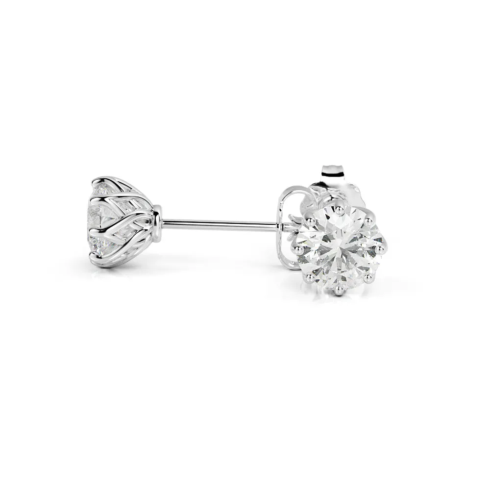 Solar Energy Clasps Earrings 1 Natural Diamonds in White Gold