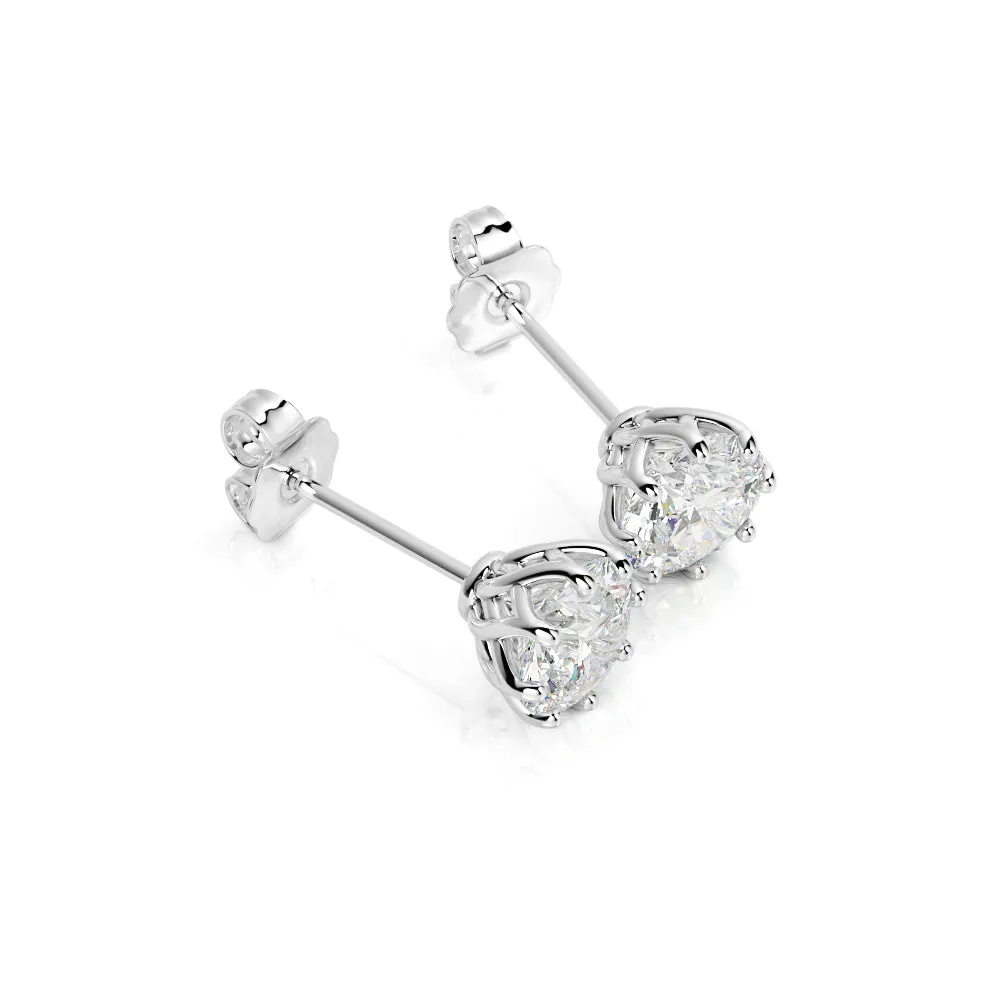 Solar Energy Clasps Earrings 1 Natural Diamonds in White Gold