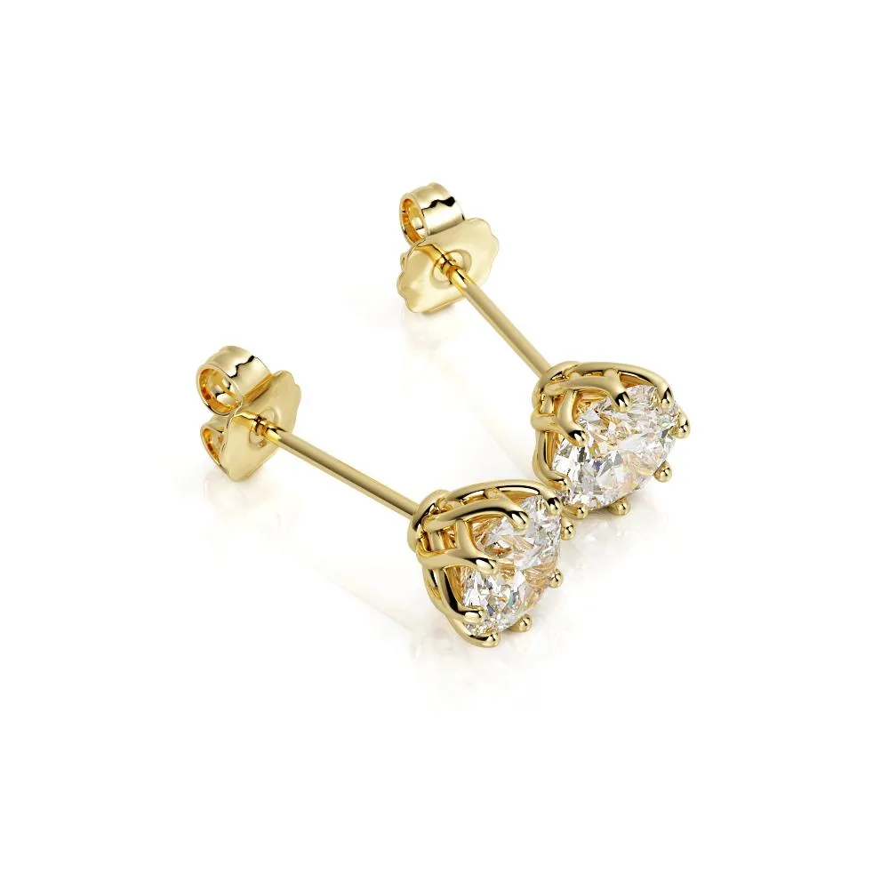 Solar Energy Clasps Earrings 2 Natural Diamonds in Yellow Gold