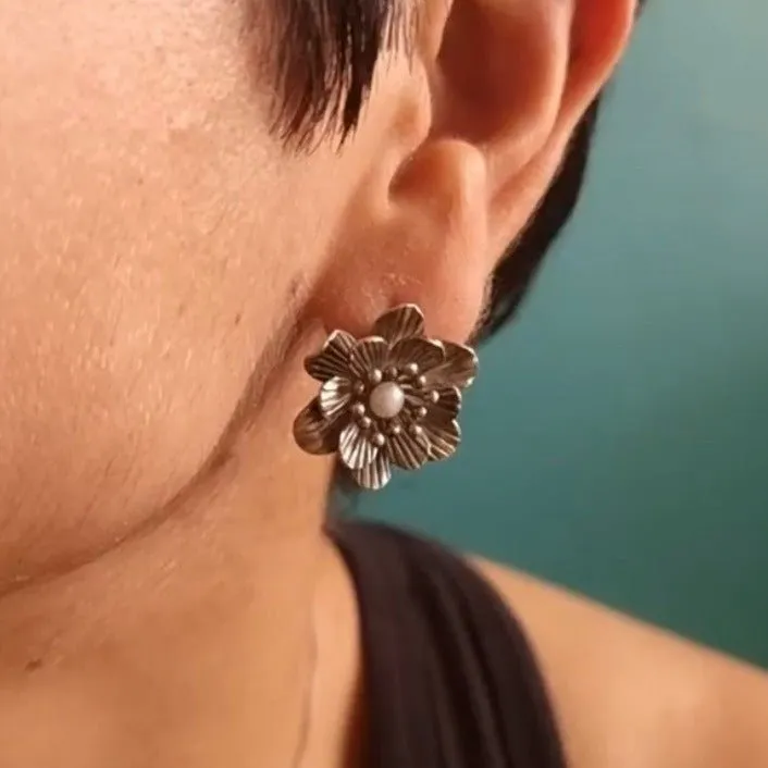 Spring Floral Studs with Pearl