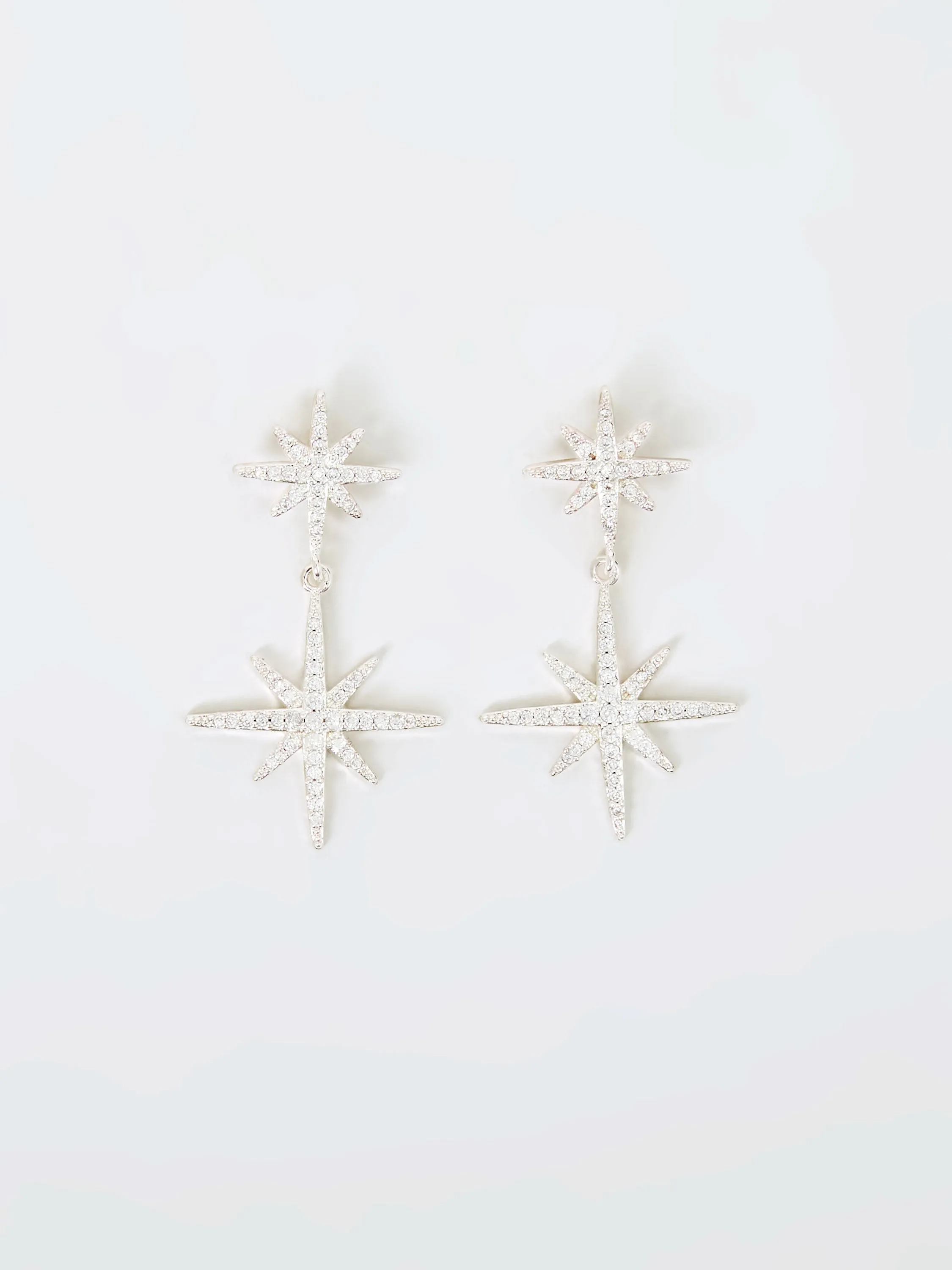 Star Crystal Drop Earrings