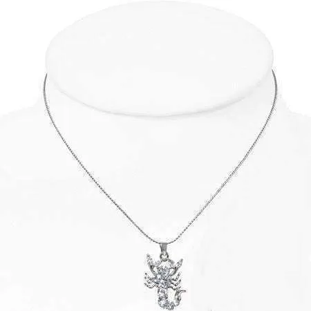 Stunning Scorpio Cubic Zirconia Zodiac Pendant Necklace