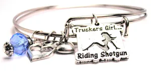 Truckers Girl Riding Shotgun Expandable Bangle Bracelet Set