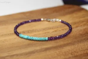 Turquoise & Amethyst Bracelet