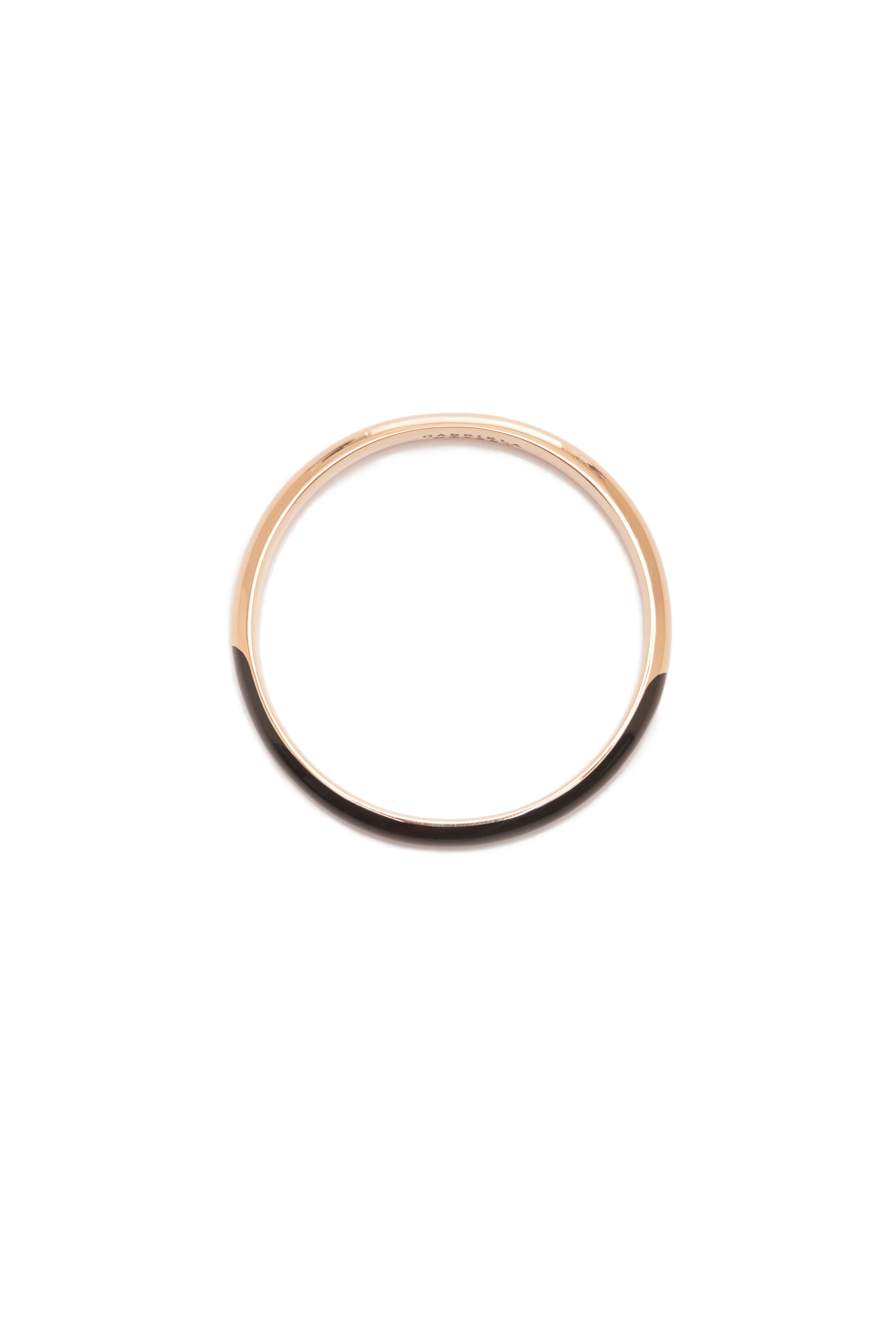 Vitreous Black Enamel & 18K Gold Bangle