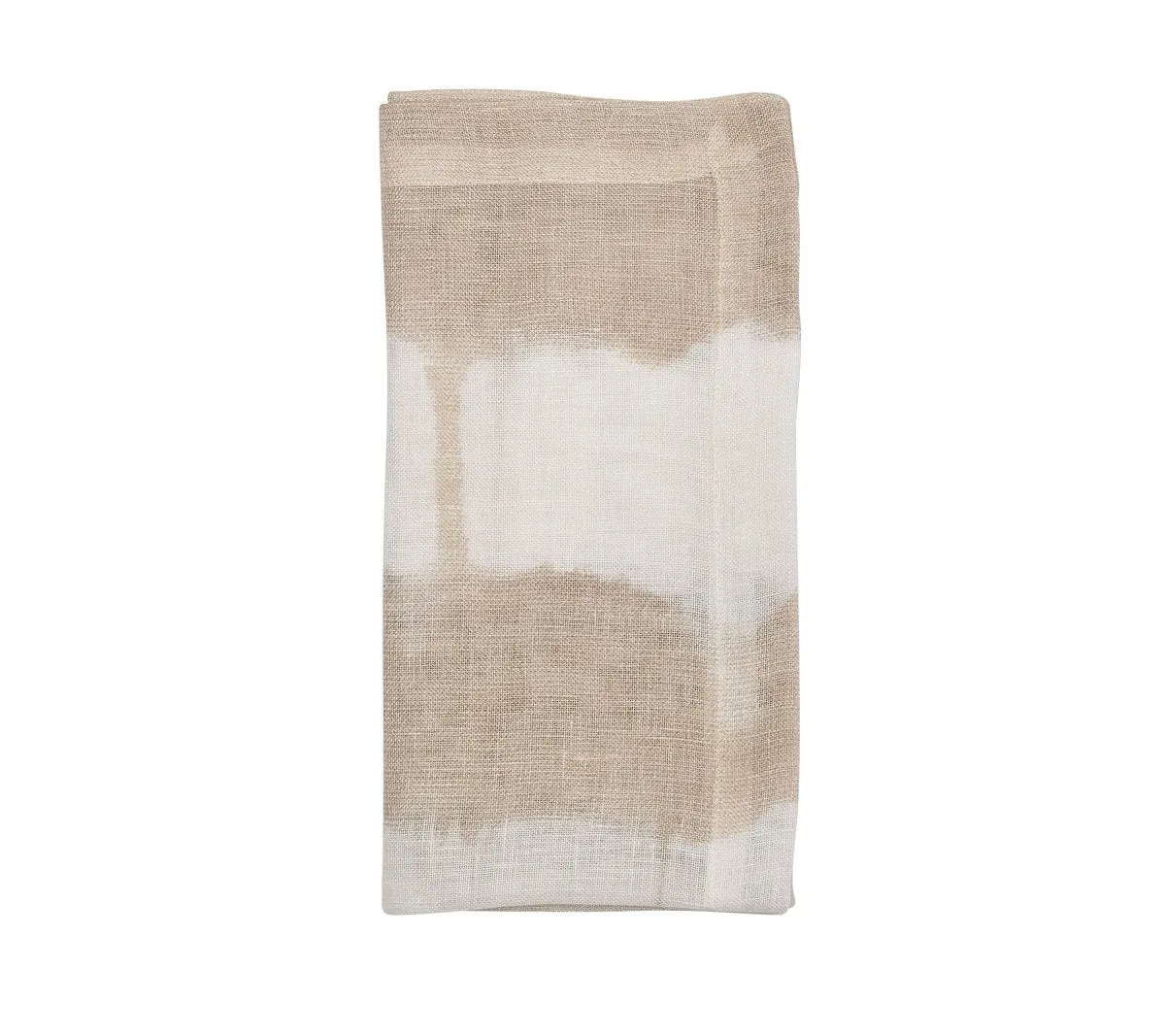 Watercolor Stripe Napkin in White & Natural Set of 4 by Kim Seybert