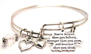 Youre Braver Than You Think Expandable Bangle Bracelet Set